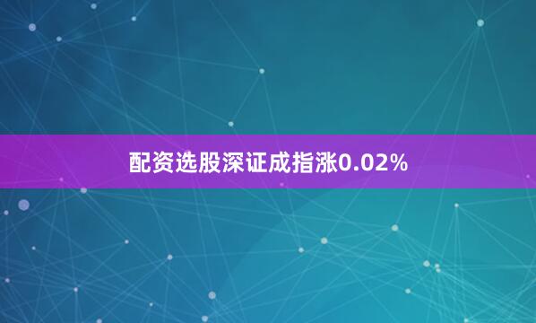 配资选股深证成指涨0.02%